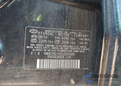 2014 Hyundai Elantra Gt z USA, uszkodzony, nr VIN KMHD35LH3EU200986